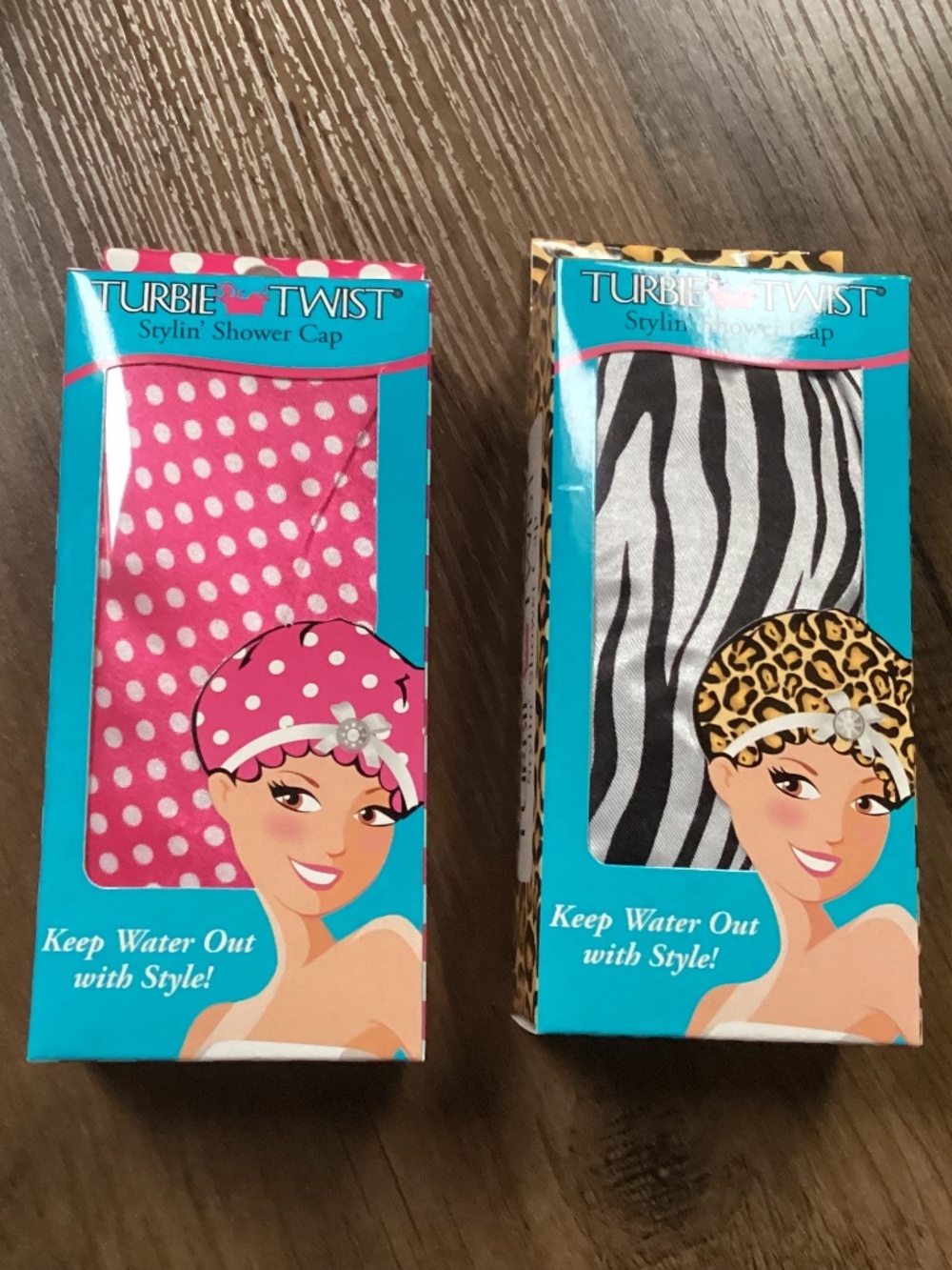 Turbie Twist shower caps set of two New